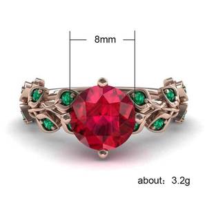 Anello con foglie e fiori colorati per donna, design intarsiato in tonalità rosa, gioielli eleganti e alla moda - Product Image 5