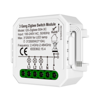 Interruptor inteligente Zigbee de 3 bandas con control por aplicación Smart Life, compatible con US/EU, de aluminio, 10A, para PC y Home Assistant