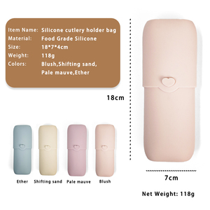 Sacs de rangement pour couverts de bébé en silicone, réutilisables, portables, organiseur de vaisselle, étui de rangement pour bébé, tout-petit, enfant, cuillère - Product Image 5
