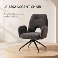 Fauteuils modernes personnalisables en gros pour salon, chambre et bureau, avec revêtement en tissu velours, assise en mousse et rotation automatique à 180°