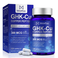 Complément de peptides de cuivre GHK-Cu avec biotine antioxydante, 120 capsules, végétalien, sans OGM, 300 mcg, favorise l'élasticité et la vitalité des cheveux