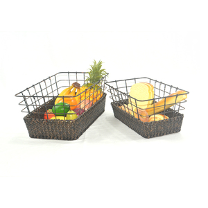 Bộ 3 giỏ đựng đồ hình chữ nhật bằng mây nhựa PP dệt thủ công, thân thiện với môi trường, đa năng, kích thước tùy chỉnh <span class=keywords><strong>S</strong></span>/M/L - Product Image 3