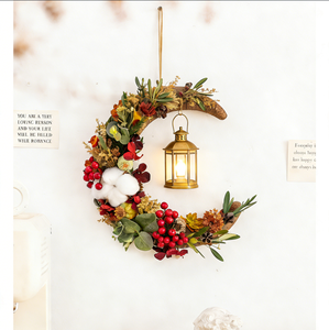 Guirlande décorative de Noël avec fleurs séchées éternelles, grandes cloches, roses, cônes de pin, cadeau de Noël - Product Image 6