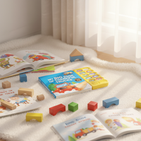 Libro de aprendizaje temprano con sonidos, temática de camión, tapa dura, libro educativo de cartón para niños pequeños y preescolares
