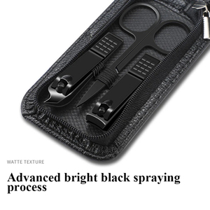2025 New 6 Pcs Portable Luxury Manicure Sets Pedicure <b>Kits</b> Bright Black <b>Nail</b> Clipper Set Personal Care Tools Eyebrow Scissors - Product Image 3