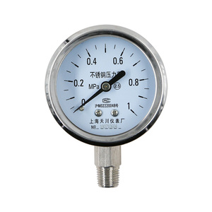 Stainless Steel Pressure <b>Gauge</b> Y-60BF 0-1MPa Radial Type <b>Thread</b> Connection Shanghai Factory - Product Image 4