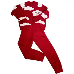 Nouveau Style de pyjama de noël personnalisable à rayures rouges et blanches, ensemble de pyjama de noël en coton à rayures pour la famille, 2023