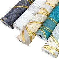Wallpaper Modern 3D biru, dekorasi rumah tahan air Vinyl PVC 3D kertas dinding gelombang air untuk ruang tamu kamar tidur latar belakang dinding