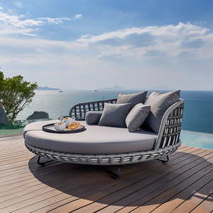 سرير نهاري أنيق من الألومنيوم والحبال للاسترخاء تحت أشعة الشمس في غرفة النوم أو الفيلا أو المدرسة - Product Image 2