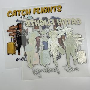 تصميم مخصص للفتيات من المصنع بالألوان من Plastisol Dtf تصاميم نقل جاهزة للضغط - Product Image 5