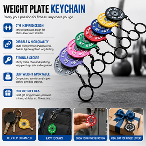 Porte-clés personnalisé en caoutchouc souple PVC, plaque de poids, porte-clés sport en silicone durable, breloque de sac pour les amateurs de fitness, cadeaux - Product Image 2