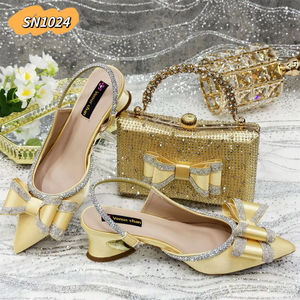 <span class=keywords><strong>Scarpe</strong></span> in Tessuto Satinato <span class=keywords><strong>Giallo</strong></span> con Set di Borse Abbinate, Tacchi Alti con Plateau da 5,8 cm, <span class=keywords><strong>Scarpe</strong></span> da Donna con Grande Borsa, Design Elegante 2025 - Product Image 5