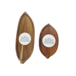 Plateau <span class=keywords><strong>de</strong></span> service en bois en forme <span class=keywords><strong>de</strong></span> <span class=keywords><strong>feuille</strong></span>, poli, durable et écologique, petit plateau à café, assiettes classiques pour gâteaux - Product Image 5