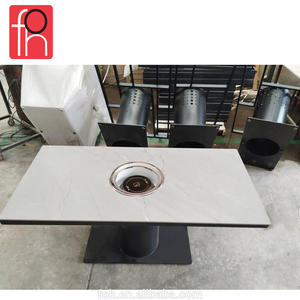 High End Restaurant Meubels Ronde Hot Pot Bbq Commerciële Grill Custom Koreaanse Bbq Grill Tafel - Product Image 2