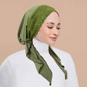 Nouveau chapeau incurvé en dentelle pour femme au printemps et en automne Casquette <span class=keywords><strong>Hijab</strong></span> douce et respirante <span class=keywords><strong>avec</strong></span> deux queues - Product Image 2