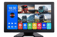 Écran tactile 10,1 pouces, écran partagé 4 voies, moniteur MP5 DVR pour voiture avec BT FM 170 ° Caméra AHD 1080P pivotante pour camping-car/camion/bus/remorque