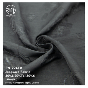 Wholesale Eco-Friendly 82gsm <strong>Linen</strong> Lyocell for Tencel Nylon <strong>Blend</strong> Woven Jacquard Fabric for Women's Summer Dresses Blouses Dyed - Product Image 3