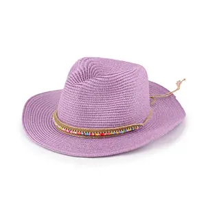 도매 남여 공용 모자 비치 모자 여성용 여름 밀짚 모자 여성 남성 넓은 챙 밀짚 파나마 모자