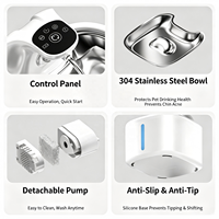 Fontaine à eau pour animaux de compagnie NicePets en acier inoxydable 304 |   Pompe sans fil sans prise, batterie amovible, autonomie de 60 jours |   Distributeur d'eau circulant pour chat et chien