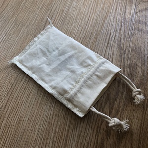 Sac d'emballage en coton mousseline avec cordon de serrage, logo brodé personnalisé, pochette d'emballage cadeau en coton - Product Image 4