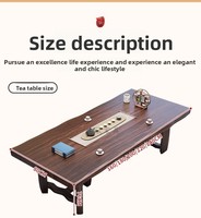 Grande table à thé en bois avec chaise pour le bureau, la maison, la préparation du thé Kung Fu, table à thé plate