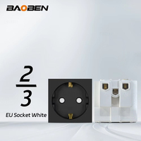 BAOBEN Prise murale italienne standard UE avec interrupteur, charge rapide USB Type C, module de fonction DIY 4*2 4*4, noir