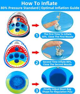 Juego de Cornhole Inflable con Forma de Tiburón para Piscina, con 5 Agujeros Mejorados, para Múltiples Jugadores Adultos, Juguete Flotante para Lanzar en la Piscina - Product Image 3