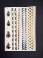 Autocollant de tatouage doré personnalisé à la mode, papier transfert à l'eau, film PET, feuille métallique, tatouage temporaire pour la décoration du corps, durable