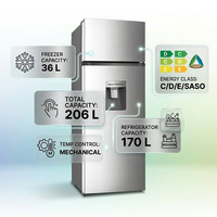 Réfrigérateur à congélateur supérieur de haute qualité 212L, réfrigérateur à double porte pour usage domestique