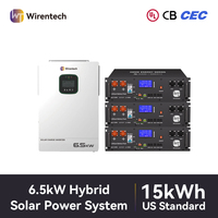 Kit Inverter Surya 6.5KW 3 Rak Server Baterai 51.2V 100Ah UPS Cadangan Siap Kirim dari Gudang AS Sistem Energi Unit