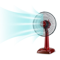 Nouvelle arrivée 12 pouces ventilateur de table portable électrique 3 vitesses oscillant hauteur réglable moteur à courant alternatif support de piédestal contrôle mécanique