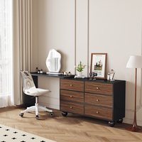 Tout en bois massif Nordic Modern Simple Bedroom Dressing Table Integrated Chest Drawers Corner Desk for Small Makeup Vanity