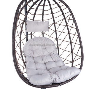 Oeytree Luxury Wicker <strong>Double</strong> Seat Swing <strong>Egg</strong> <strong>Chair</strong> Soft Deep Fluffy <strong>Cushion</strong> Relaxing Large Basket Porch Lounge - Product Image 6