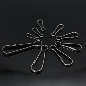 Organizador de ropa, perchas metálicas, tipo gancho de níquel blanco, resistente al óxido, forma rectangular, diseño ovalado para uso con llavero - Product Image 3