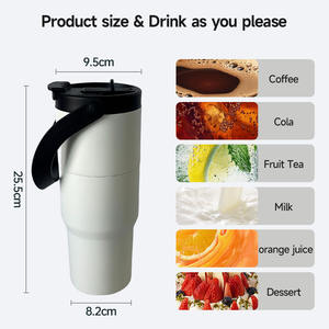 تصميم براءة اختراع بسعر الجملة من الفولاذ المقاوم للصدأ معزل من مادة BPA غطاء قش خالي من البيسفاط كوبين في كوب واحد 40 أونصة <span class=keywords><strong>2</strong></span> في 1 - Product Image 4