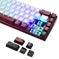 Motospeed BK67 BT 5.0 Nirkabel Kabel Mekanik 60% Keyboard Gaming ABS Keycaps 67 Tombol Merah Biru Saklar Driver untuk PC Laptop