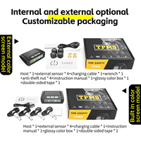 Système de surveillance de la pression et de la température des pneus sans fil solaire TPMS avec 4 capteurs internes IPX7 pour voitures, SUV et fourgonnettes