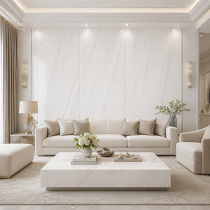 Losa de Piedra Sinterizada con Aspecto de Mármol Blanco Lazawera, Baldosa de Porcelana con Aspecto de Mármol Pulido de 1600 x 3200 x 12 mm para Pared y Suelo - Product Image 3
