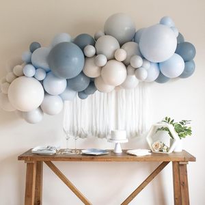 Fabricante de conjuntos de globos para fiestas TLX de 15 años, kit de arco de globos <span class=keywords><strong>color</strong></span> arena azul polvoriento para decoraciones de fiestas de revelación de género y baby shower. - Product Image 3