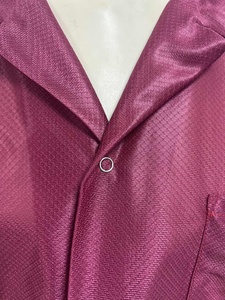 Fabrika Güvenlik Kıyafetleri Çalışma <span class=keywords><strong>ESD</strong></span> Polyester Önlük İletken Elyaf Elmas Örgülü Unisex Yetişkin Temiz Oda Ceketi - Product Image 4