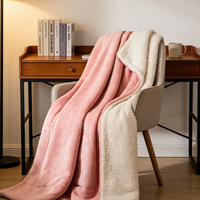 Couverture en flanelle sherpa douce et chaude personnalisée OEM ODM, 100% polyester, épaisse, confortable, double couche