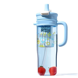 Grande capacidade bonito duplo bebendo copo portátil esportes água garrafa chá/fruta infusão jarro com palha gigante estética alta - Product Image 5