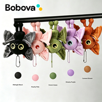 Bobova Porte-clés pendentif en peluche chauve-souris magnétique super doux, animal en peluche personnalisé OEM, cadeau pour fête d'Halloween ou pour la collecte de bonbons