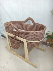 Haute qualité bébé <span class=keywords><strong>berceau</strong></span> coton corde Crochet moïse panier nouvelle-zélande pin bois bascule et sécurité <span class=keywords><strong>berceau</strong></span> meilleur cadeau <span class=keywords><strong>pour</strong></span> les nouveau-nés - Product Image 3