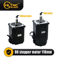 Moteur pas à pas HLTNC NEMA 34 avec frein, 8,5 Nm, protection contre la coupure de courant, 86HS118-6004 pour l'automatisation et le CNC intensifs