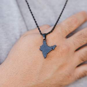 Inspire Jewelry-cadena gruesa con <span class=keywords><strong>mapa</strong></span> del mundo personalizada para hombres, collar con letras arábigas grabadas, Bandera de África, oro de 18k - Product Image 6