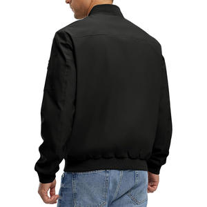 Chaqueta Varsity Casual de Lona para Hombre, Corte Ajustado, Resistente al Viento, con Cuello Alto y Cierre de Cremallera, para Primavera y Otoño, Tallas XS-XL - Product Image 4