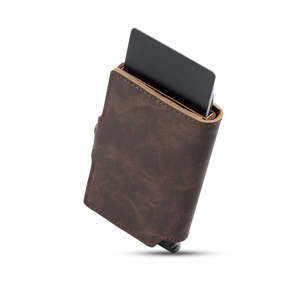 Casekey Vintage Style PU Leather Credit Card <b>Holder</b> RFID Blocking Leather <b>Wallet</b> Portable Automatic Pop up Card <b>Holder</b> - Product Image 3