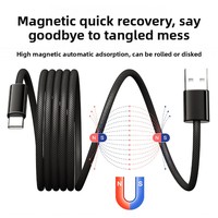 Schnelles Ladekabel Nicht-Standard Typ-C Magnetisches Ladekabel aus Gewebematerial für Auto-Telefon Schnellladung Kompatibel mit Android