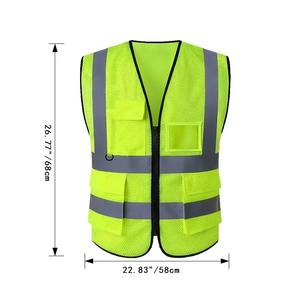 Lớp 2 an toàn vest an ninh và an toàn trong nhà máy enginers trafic cam và màu xanh lá cây an toàn vest với biểu tượng tùy chỉnh - Product Image 5